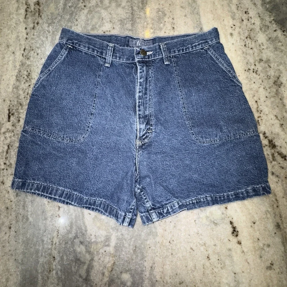 VTG Wrangler For Women Mom Jean Shorts Denim High Rise Flap Pockets Sz 30